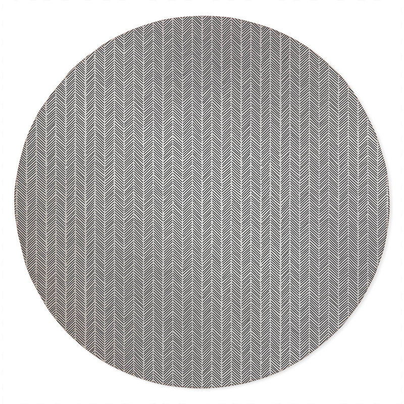 Tapis d'extérieur à chevrons antidérapant à rayures, Rond 5 pi