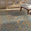 Tapis bleu / orange en laine touffeté à la main Cece-52658560