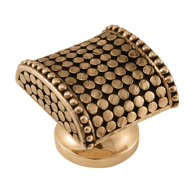 Tiziano Geometric Knob, 1" H x 1" W x 0.875" D, Antique Gold