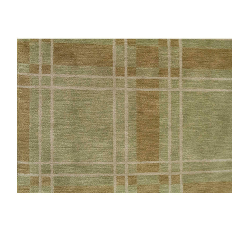 Wool Plaid Area Rug in Brown
