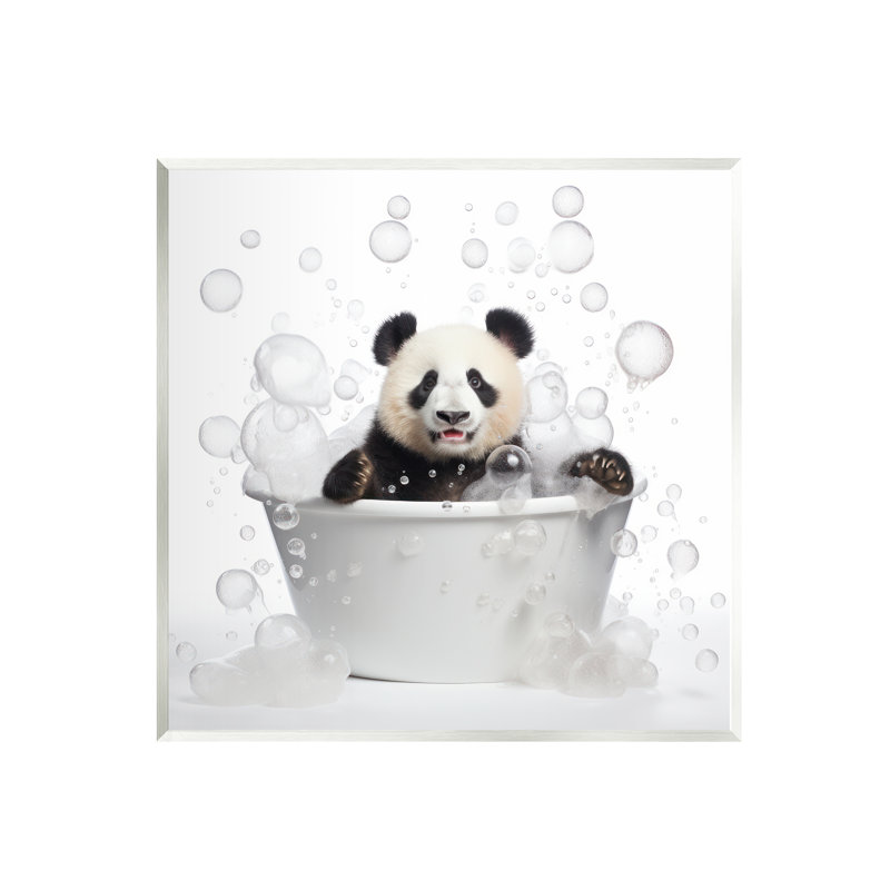 «Panda Bubble Bath» par Lazar Studio, reproduction de photo sur toile, H 30 po x l 30 po, Toile tendue
