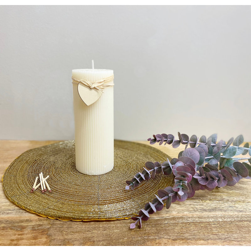 Unscented Pillar Candle, 17.5cm H x 7cm W x 7cm D