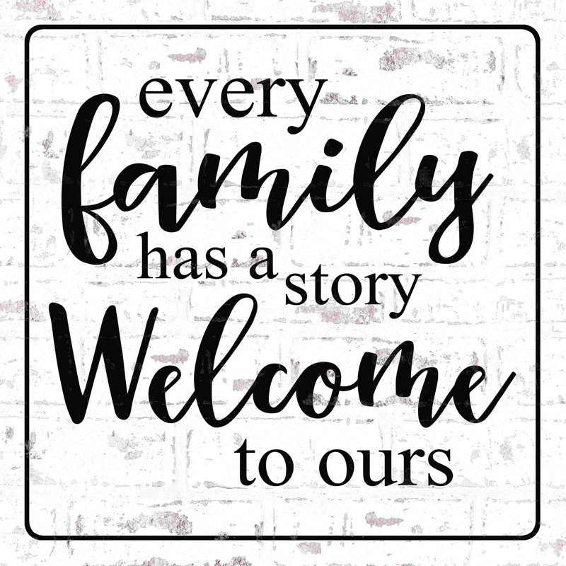 «Every Family Welcome», art textuel sur toile tendue, H 12 po x l 12 po