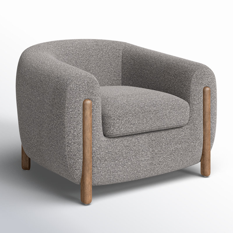 Lyla 38" W Polyester Blend Barrel Chair, Capri Ebony