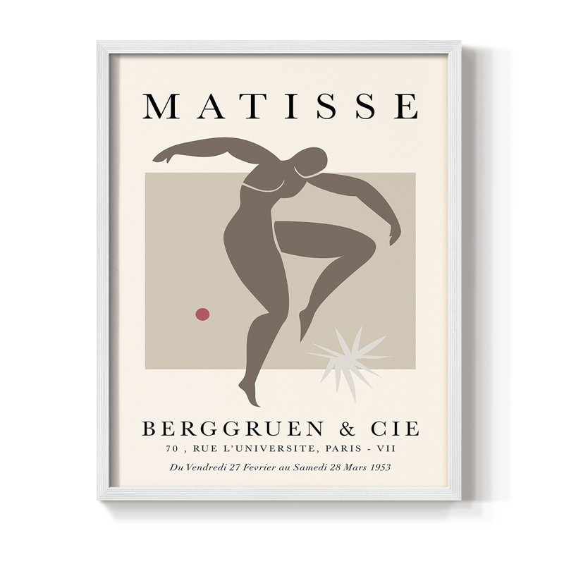 Matisse CCxxix, reproduction encadrée - bois massif, Blanc, H 20 po x l 16 po