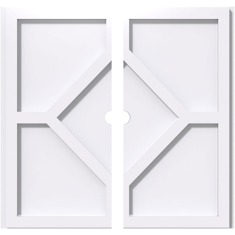Médaillon de plafond contemporain en PVC de qualité architecturale Embry, deux pièces, H 1 po x l 18 po x P 18 po