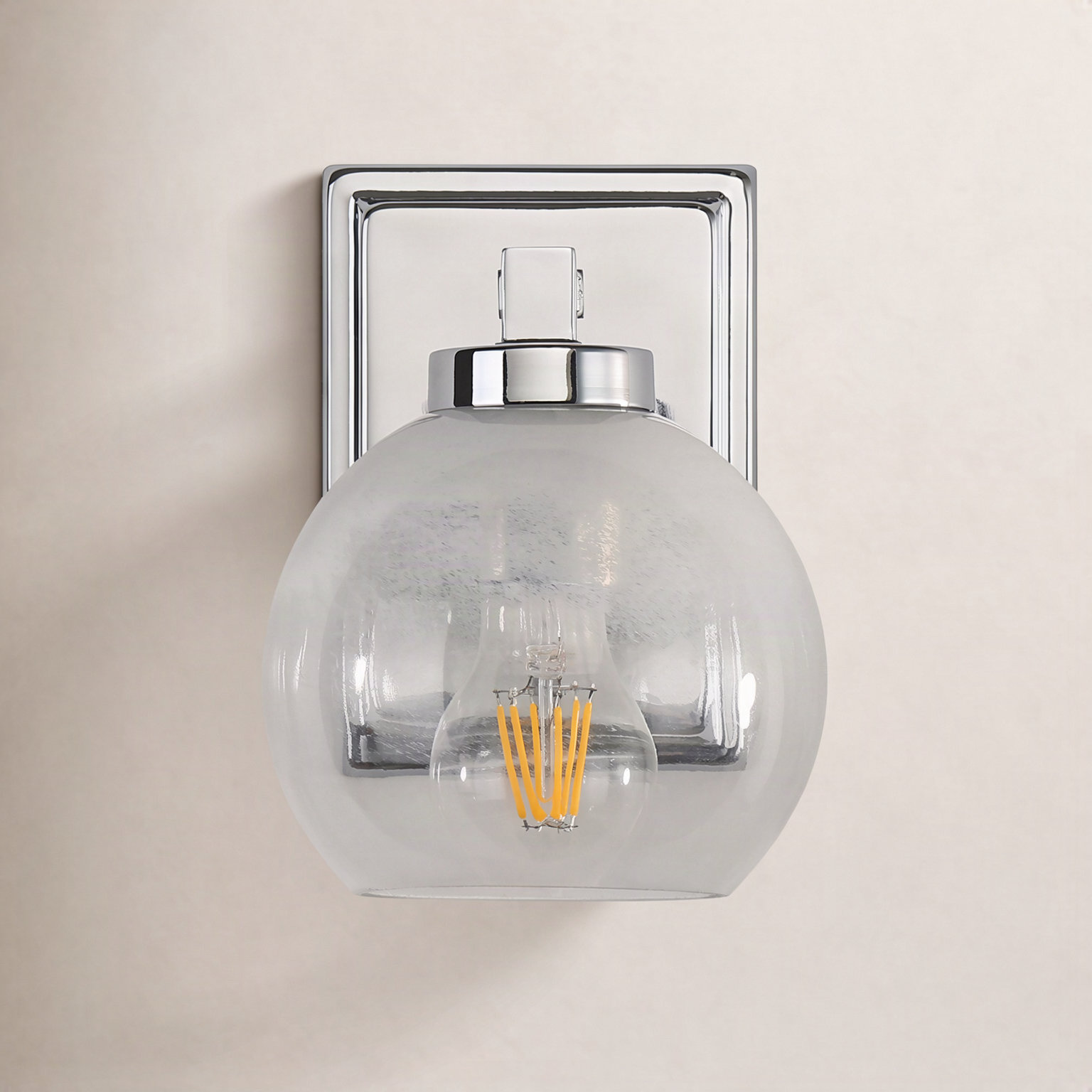 Single Light Vanity Light, Chrome