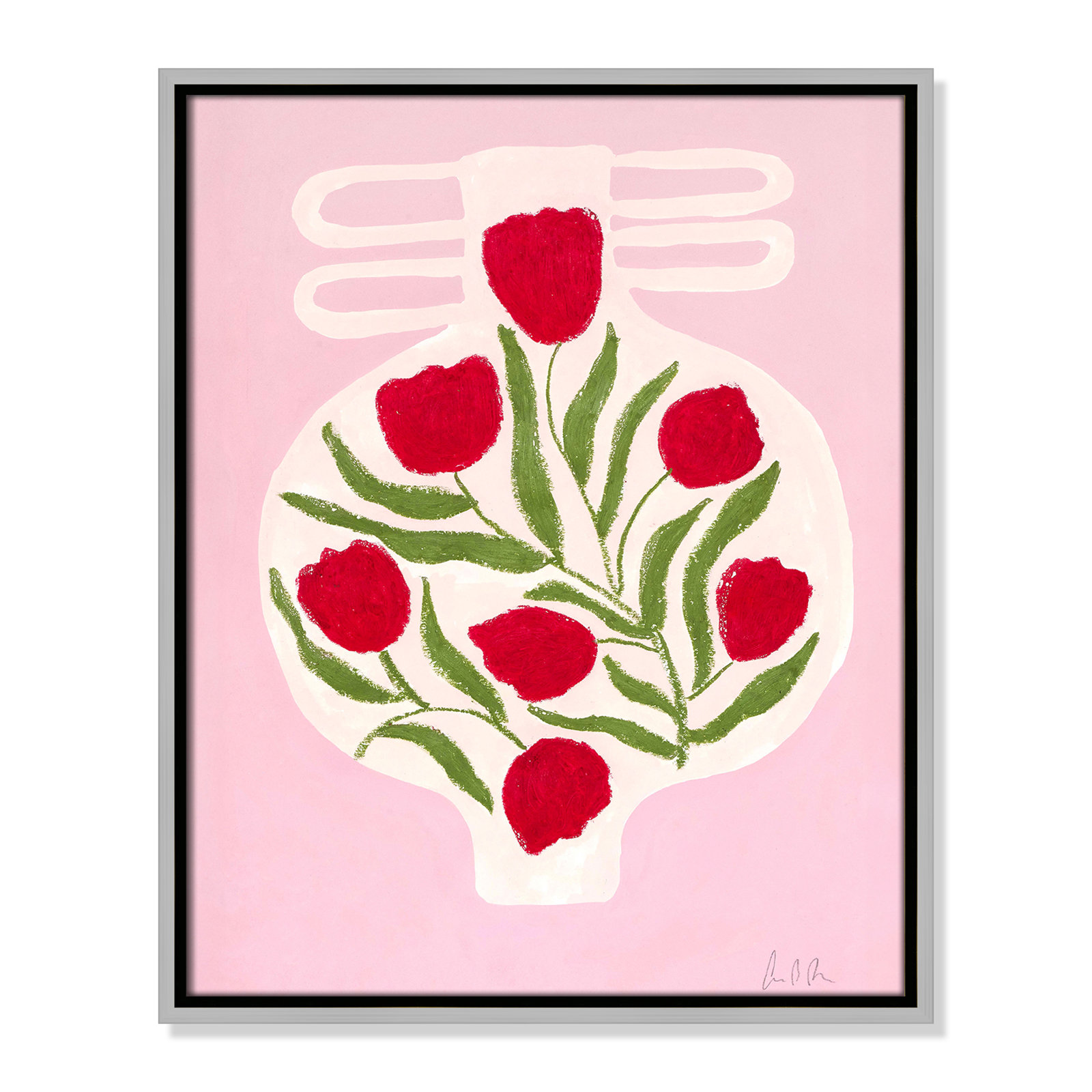 Vase No. 02 Print by Camilla Bergqvist, 21.5" H x 17.5" W, Silver