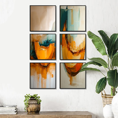 Orange cubiste melon - ensemble de 6 impressions sur toile Melon