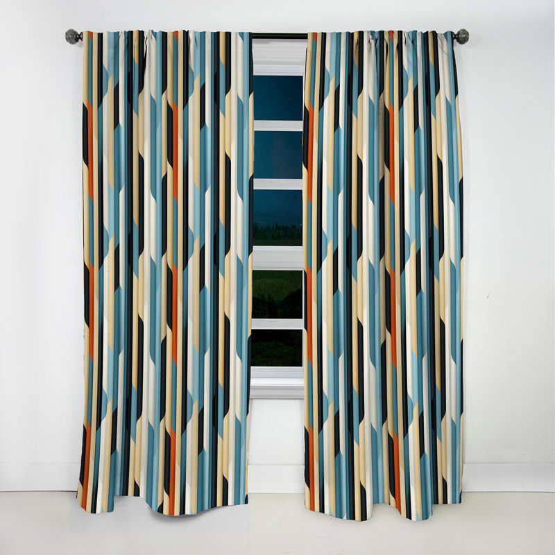 Rideau occultant rayé Green Industrial Chic Striped Patterns I - 1 panneaux, L 52 po x L 95 po
