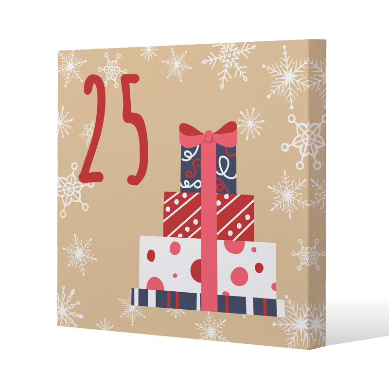 Advent Calendar 25 Days Of Christmas - Wrapped Canvas Print, 46cm H x 46cm W