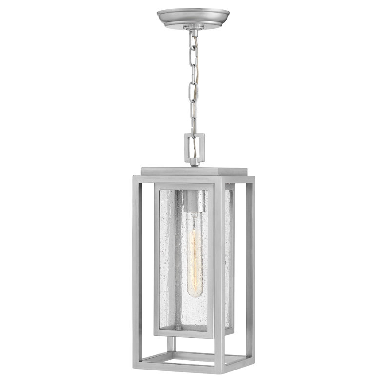 Republic Outdoor Low Voltage Hanging Lantern, Satin Nickel