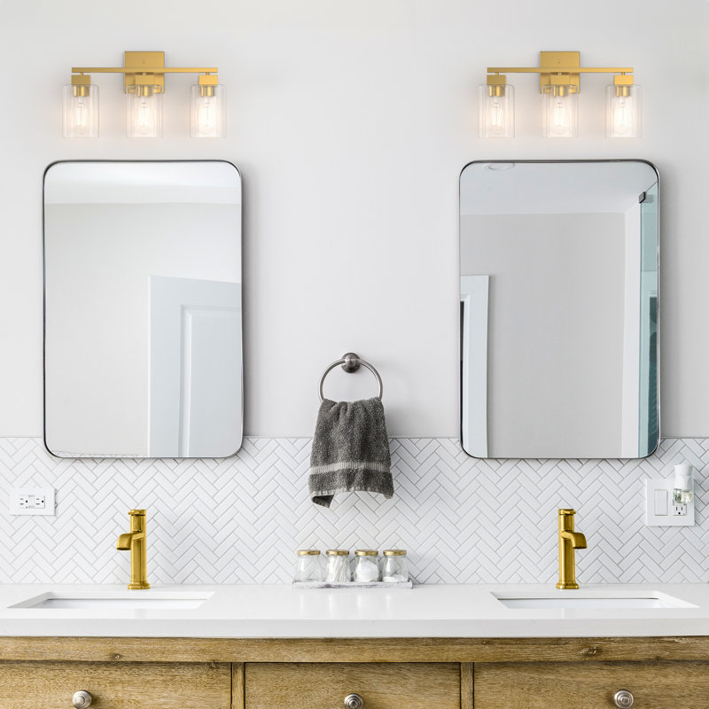 Hartshorn Vanity Light, 3 Lights, Brushed Gold