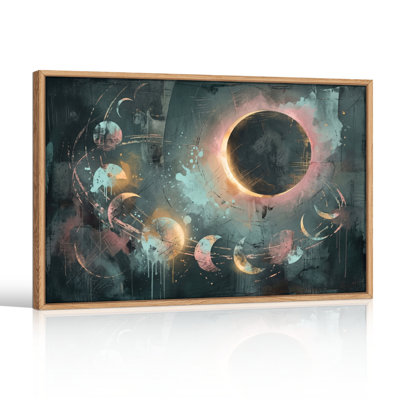 Cosmic Eclipse Canvas Wall Art Oil Painting Print Set Of 1