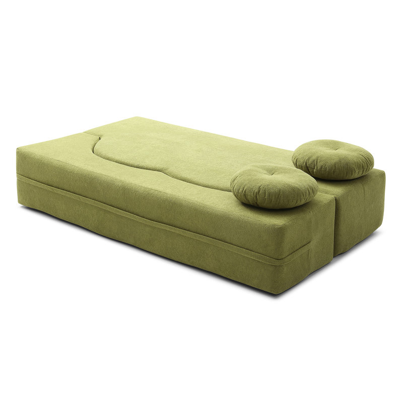 Le canapé-lit 2 en 1 pliant avec coussin se transforme facilement d'un canapé en lit simple pour des espaces de vie compacts.