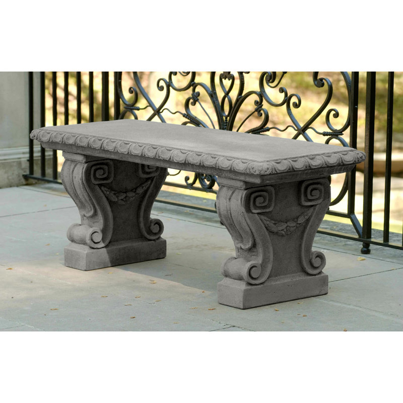 Longwood Outdoor Bench, Alpine Stone