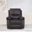 Genuine Leather Single Reclining Chair With Overstuffed Arm And Back For Living Room Bedroom, Brown-1837291935