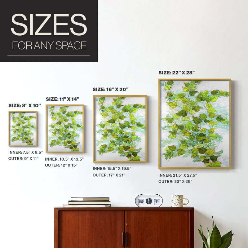 Ivy, reproduction encadrée - bois massif, Or, H 28 po x l 22 po