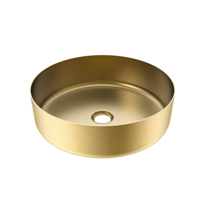 Barclay 15.62'' Stainless Steel Circular Bathroom Sink, Gold