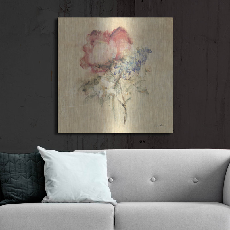 Art mural en métal House of Hampton® «Rose Nosegay» par Cheri Blum, H 36 po x l 36 po