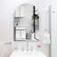 Miroir arqué de 20 po x 30 po avec cadre en métal argenté pour salle de bain. (W2203134107)-15978398