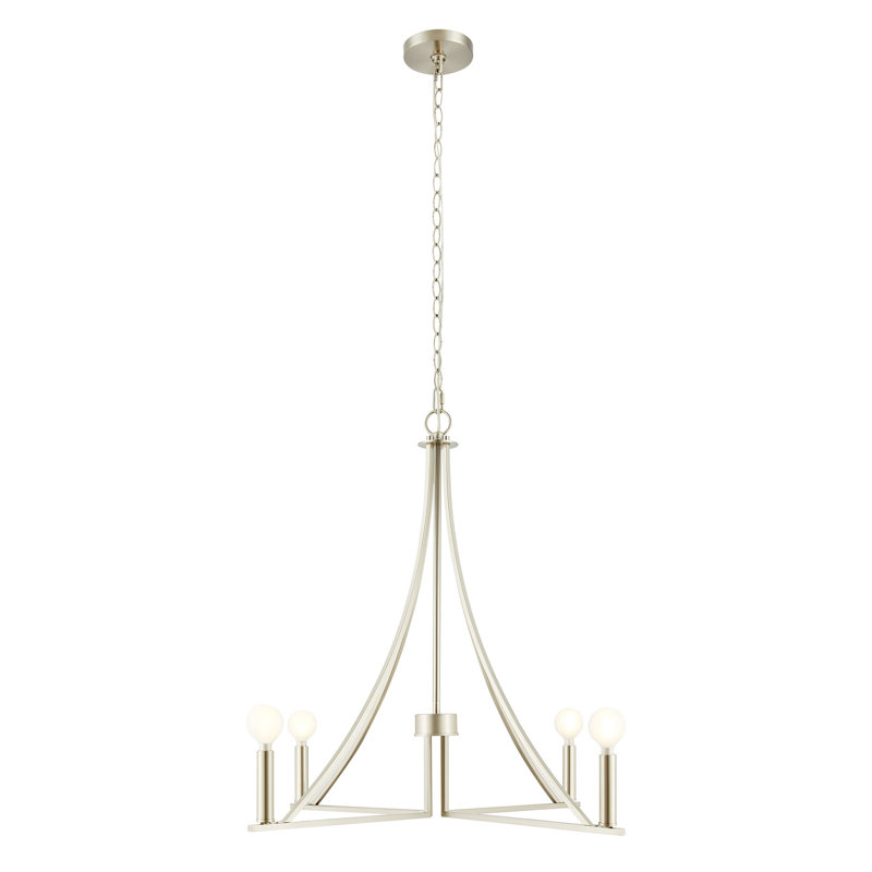 Lustre 4 lumières Meridian en nickel brossé, Nickel brossé