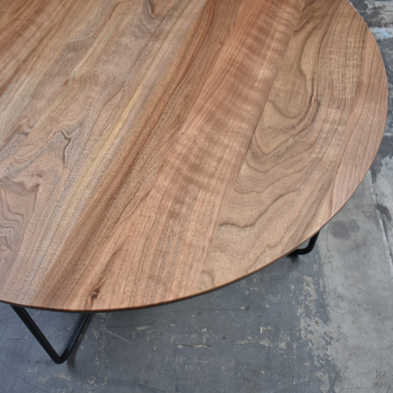 Round Coffee Table, Light Walnut