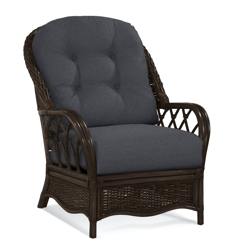 Chaise avec accoudoirs en rotin Everglade, Performance blanc sucre; 0863-91, Café
