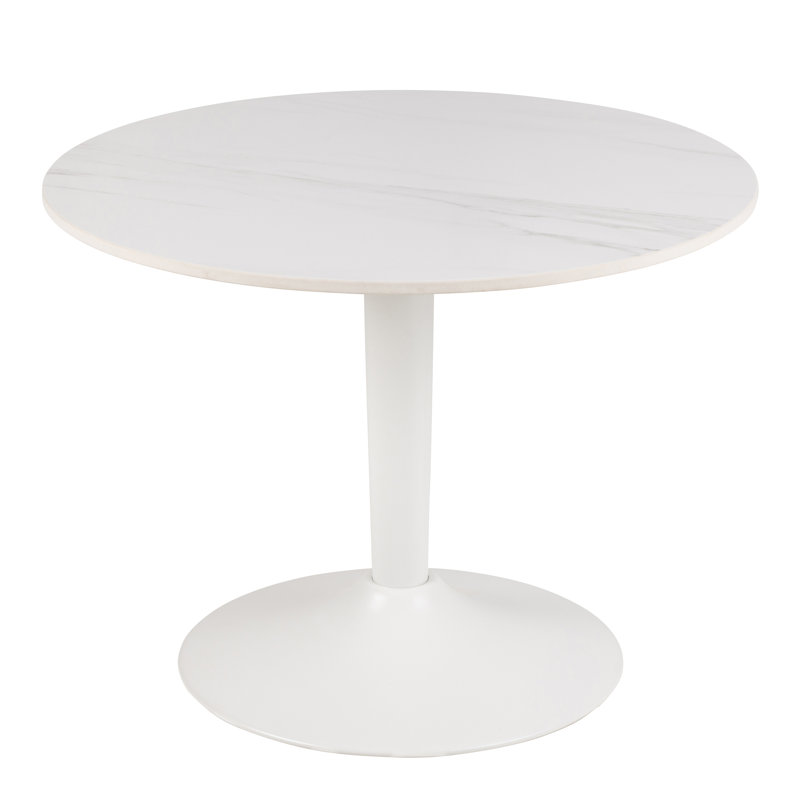 Ceramic Round Coffee Table in 60x45cm, White