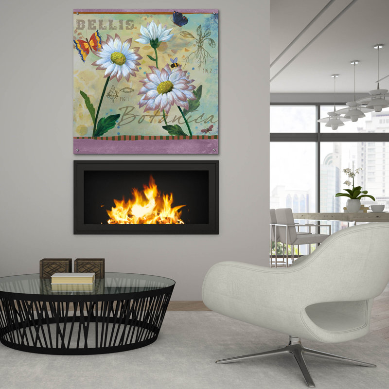  «Bellis Botanica» par Fiona Stokes-Gilbert, art mural en verre acrylique, 36 po x 36 po, H 36 po x l 36 po