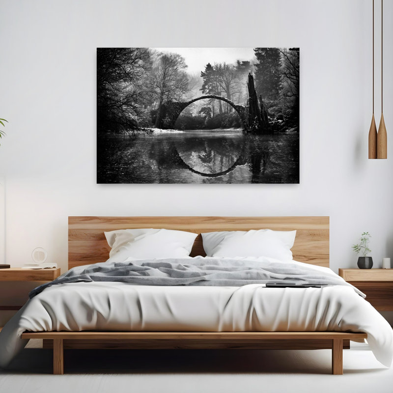 Devil's Bridge - II Abstract Contemporary Landscape Sunrise Wall Art Print 1 Piece Wrapped Canvas Wall Art