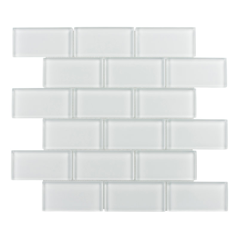Angelic  2" x 4" Glass Brick Joint Mosaic Kitchen Backsplash, Bathroom, Shower, Pool, Wall and Floor Tile