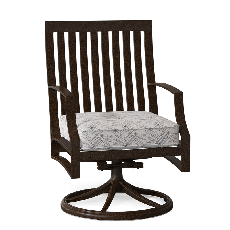 Seal Cove Outdoor Dining Armchair, Chestnut Brown, Brisa Charcoal Distressed Faux Leather