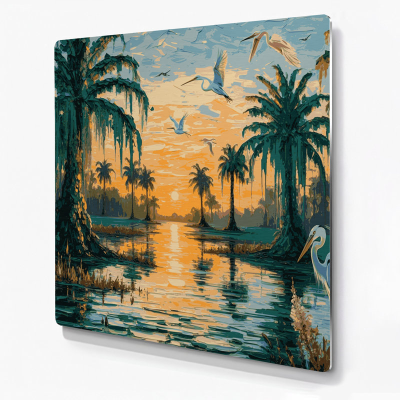 «USA State Florida Blue», art mural en métal, H 32 po x l 32 po x P 0,05 po
