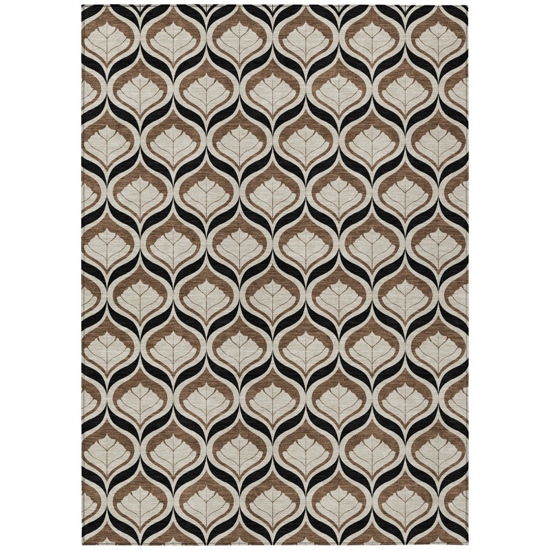 Machine Washable Indoor/Outdoor Jourdan ACN2379 Geometric Rug, Rectangle 2'6" x 3'10"