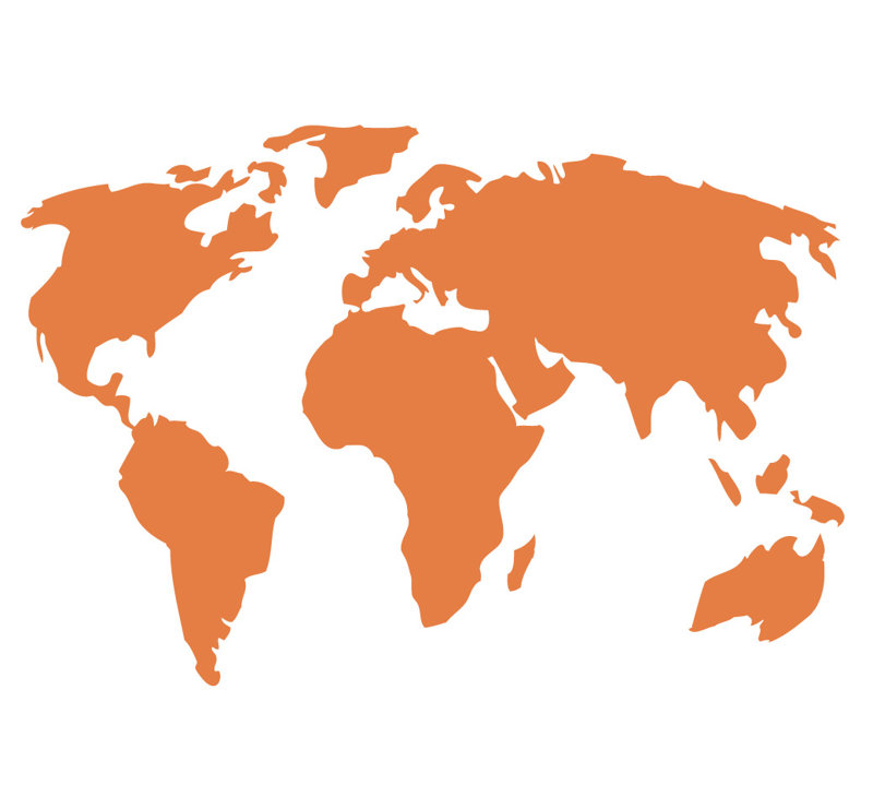 Décalcomanie murale carte du monde, H 22 po x l 32 po x P 0,01 po, Kaki
