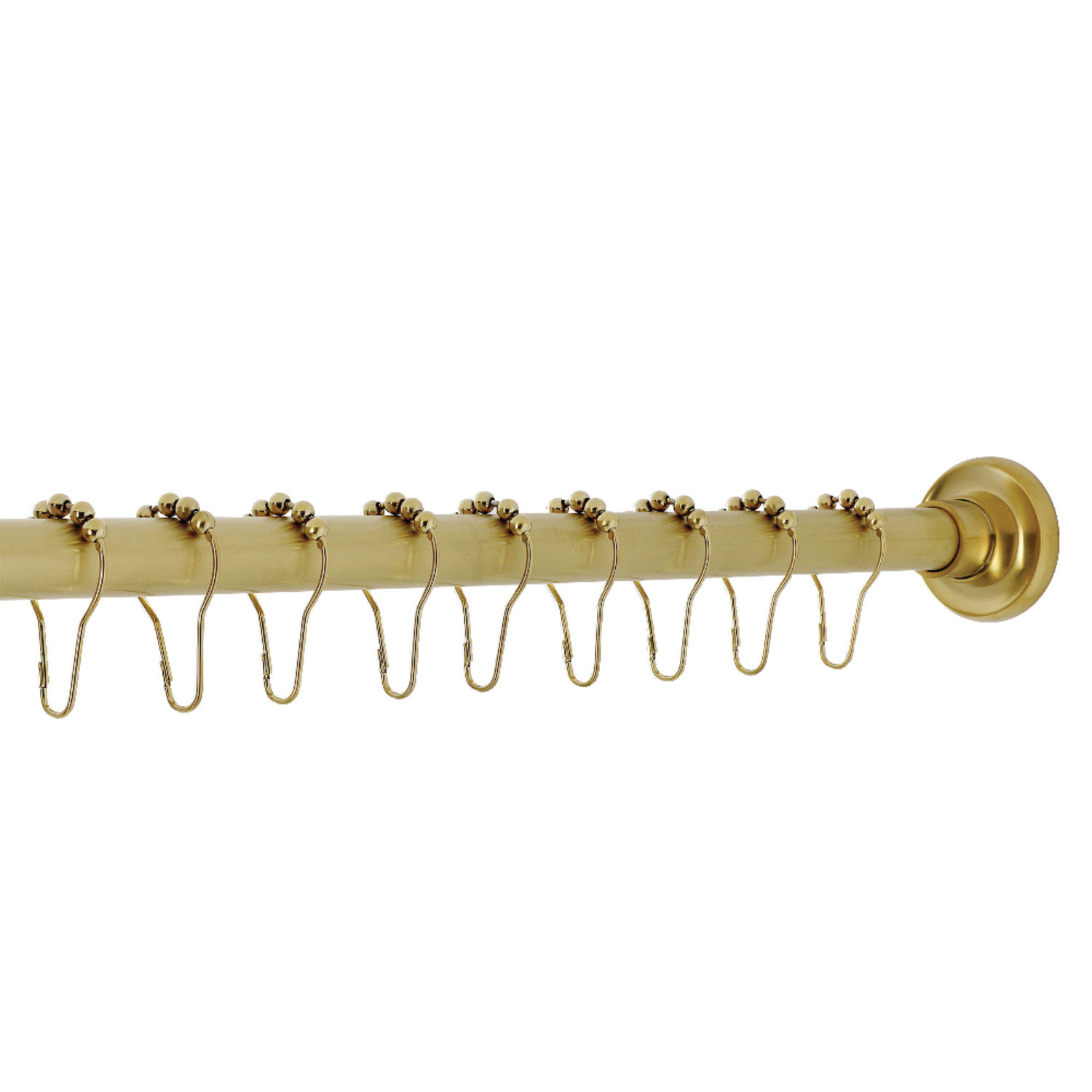 Edenscape Adjustable Shower Curtain Rod with Rings, Brushed Brass