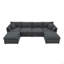 Canapé modulaire en chenille avec coussins doubles-466173739