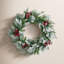 Real Touch Flocked Calloway Fir With Berries Artificial Christmas Wreath - 24" - Unlit