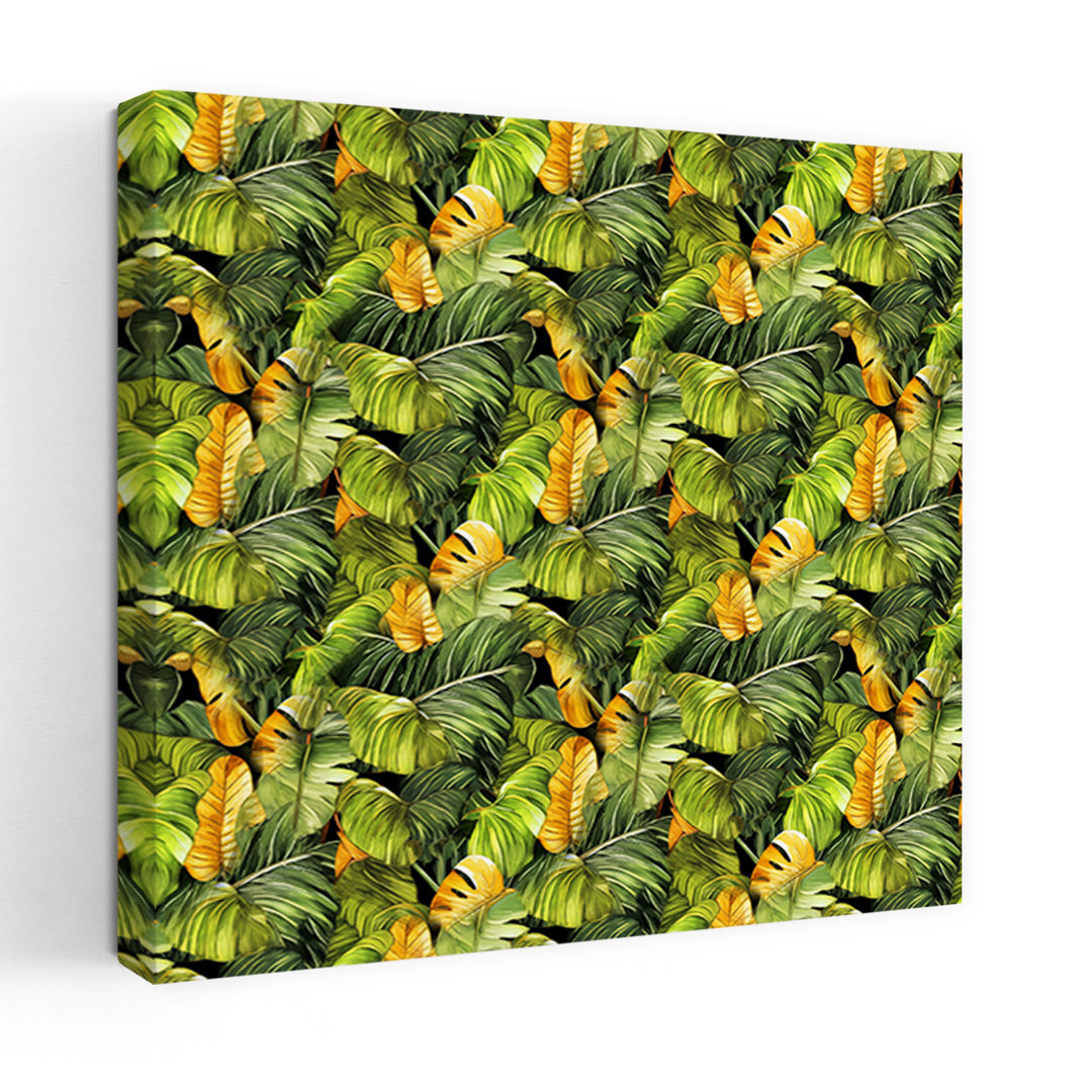 Lush Tropical Foliage Abstract Contemporary Bird Palm Animal Flower Wall Art Print