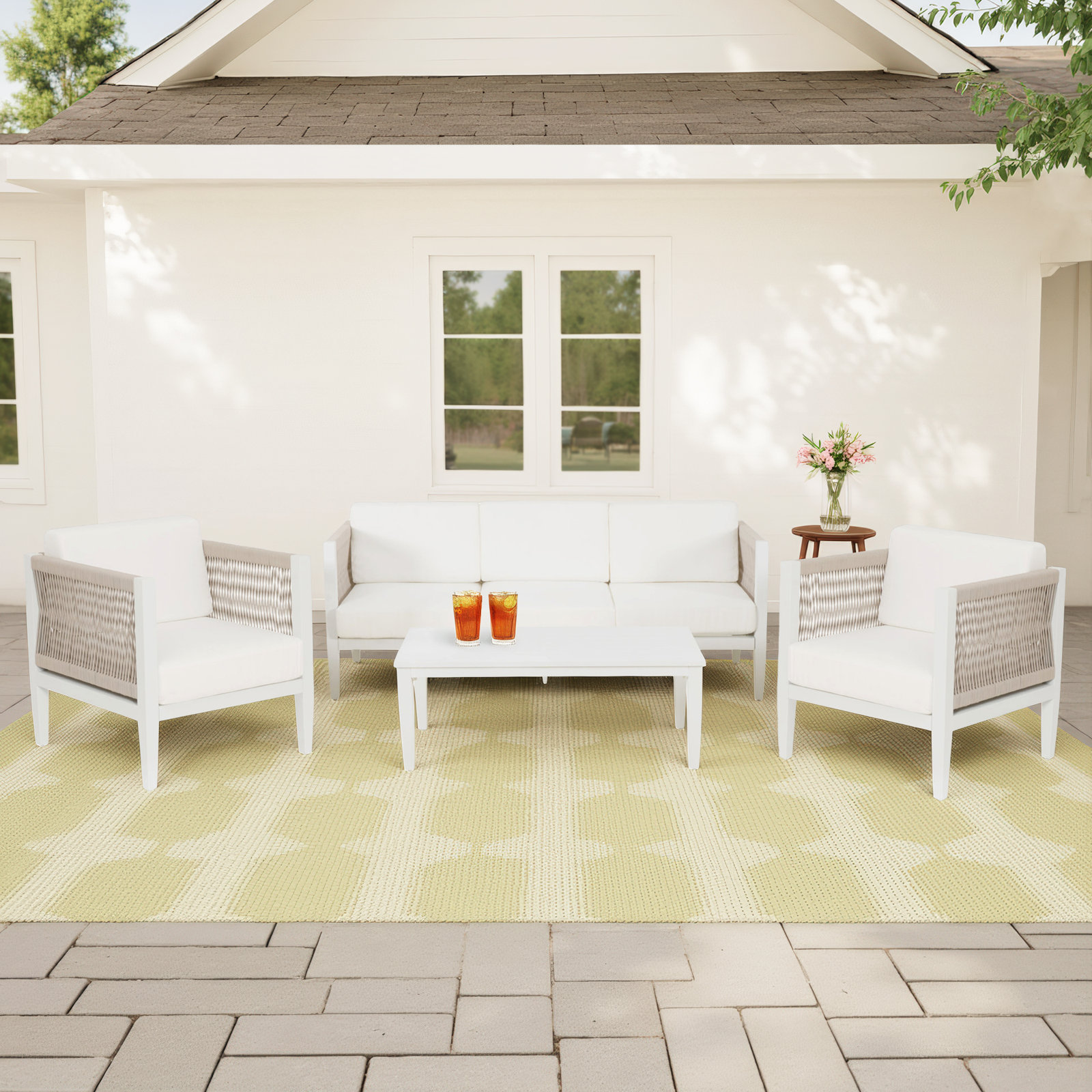 Lilah 4Pc Aluminum Outdoor Conversation Set