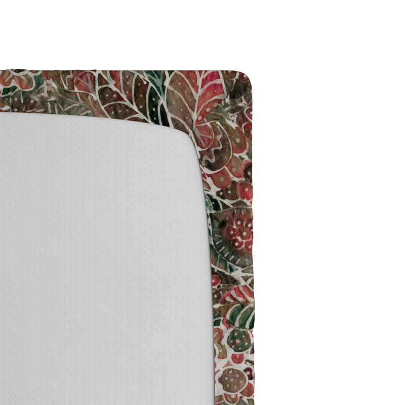 Drap-housse Ambesonne, Vert paon, rose foncé / floral, Drap-housse très grand californien