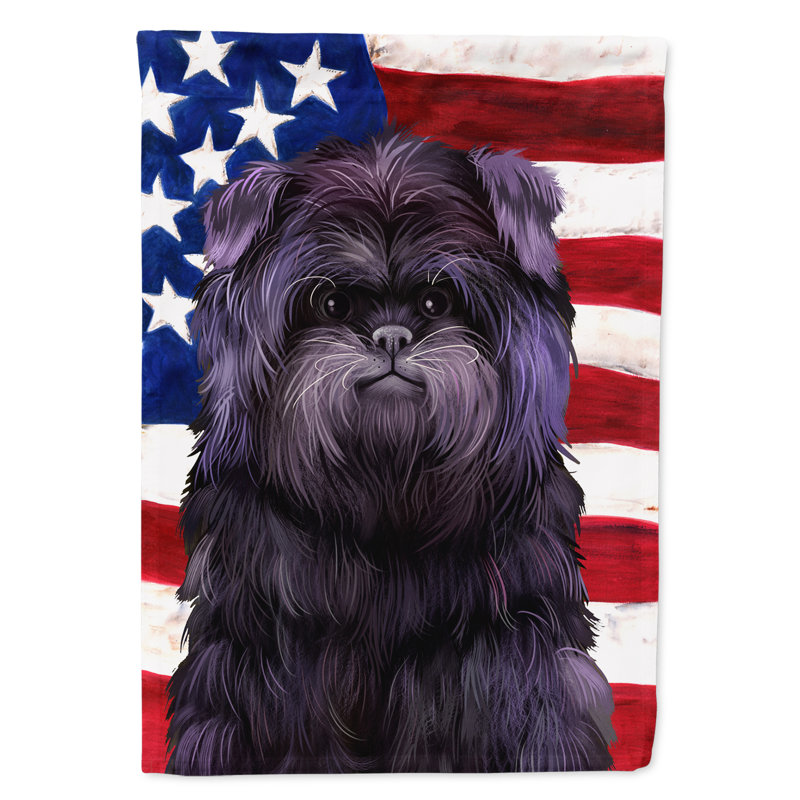 Polyester à 2 côtés 28 x 40 po drapeau maison, Affenpinscher