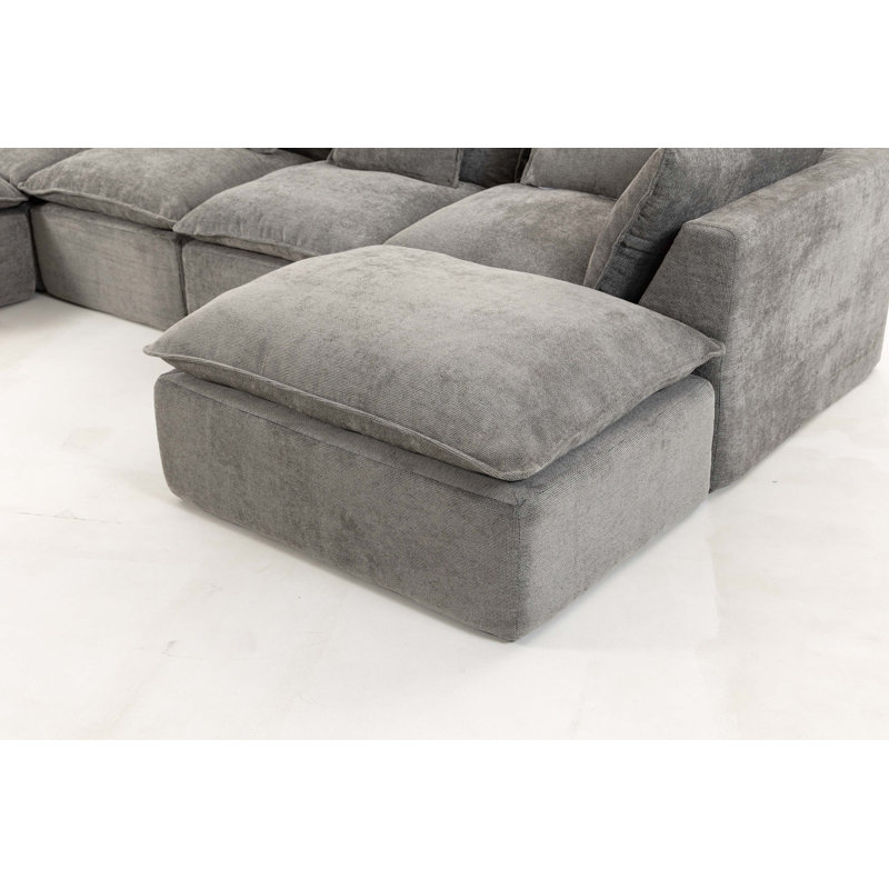 Canapé modulaire surdimensionné de 129,8 po de large avec canapé modulaire True Relax Comfy et sièges larges et profonds