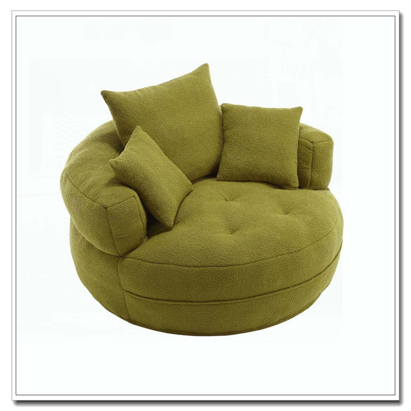 Fauteuil Boucle rembourré, sans assemblage, Vert olive