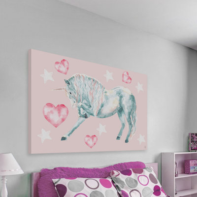 Crowl Pastel-Haired Unicorn 1 Piece Wall Art on Canvas
