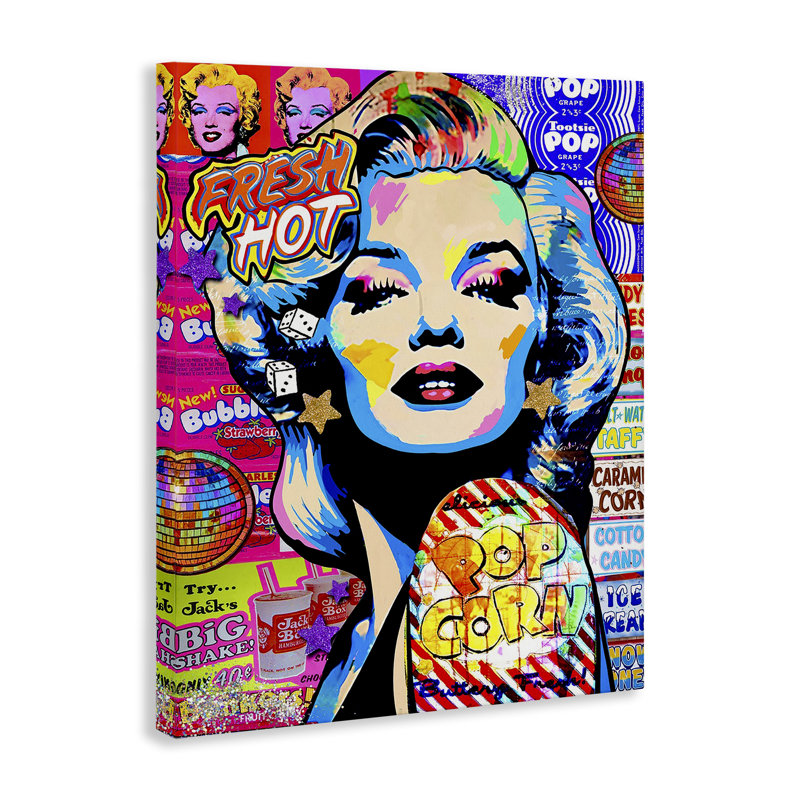 Art mural sur toile Groovy Pop Style par Jess Stempel, H 30 po x l 24 po