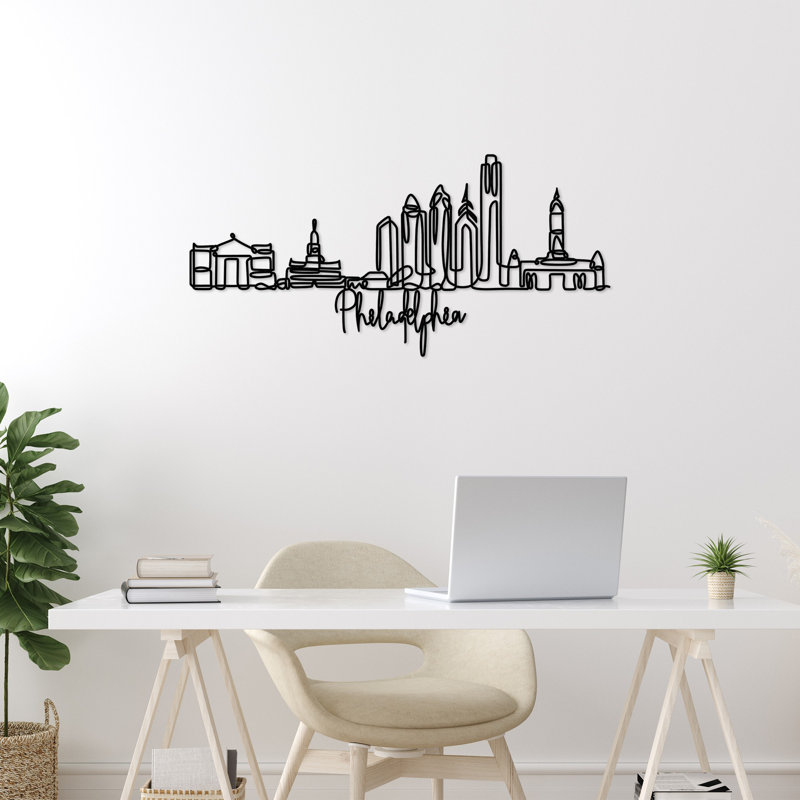 Élégant accessoire mural décoratif en métal, couleur noire, 47,2 x 22,4 x 0,6 pouces | Fabrication 100% métal, épaisseur: 0,08 pouce | Conception légère à 1,7 lb | Parfait pour la décoration intérieure et l'esthétique moderne
