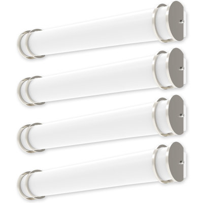 MW 4PK 30W 3FT LED Bathroom Vanity Light, Dimmable 3CCT, Brushed Nickel