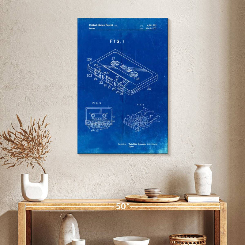 Affiche Kynaat «Faded Blue Cassette Tape», H 36 po x l 24 po
